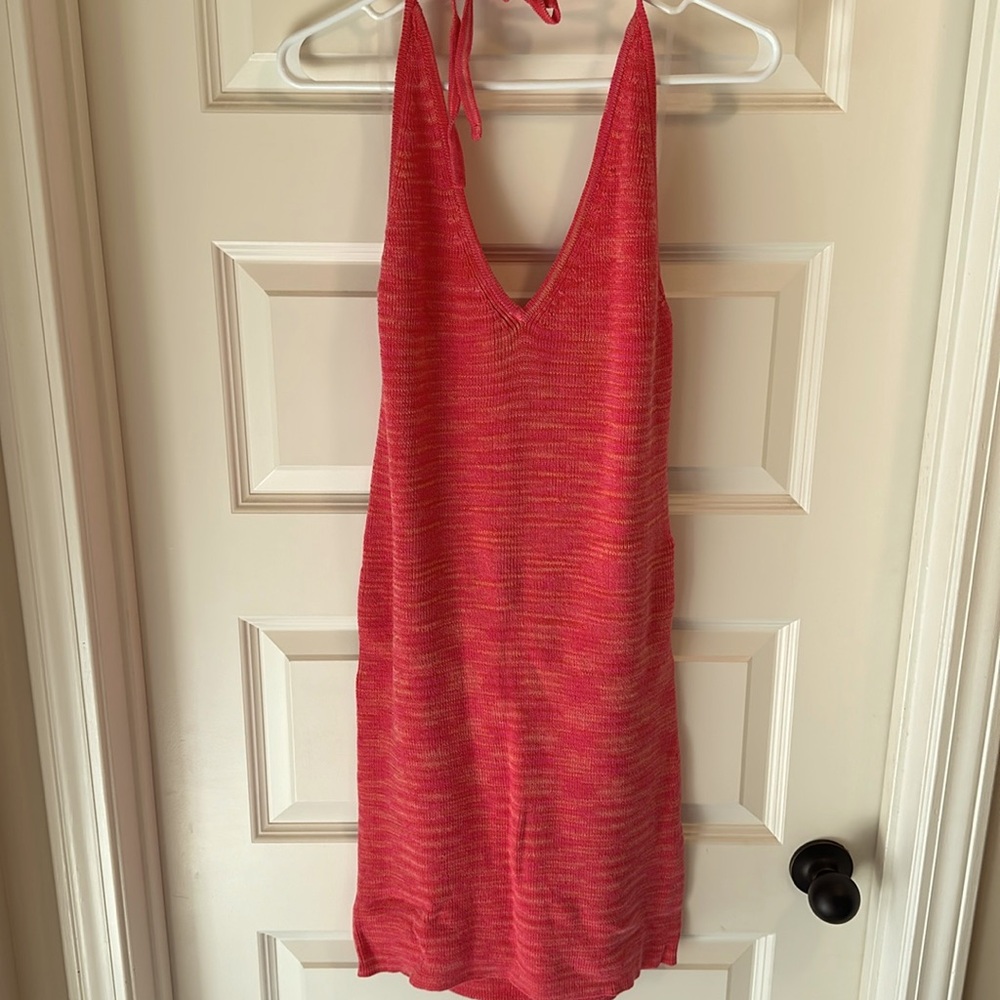 Summer knit halter dress